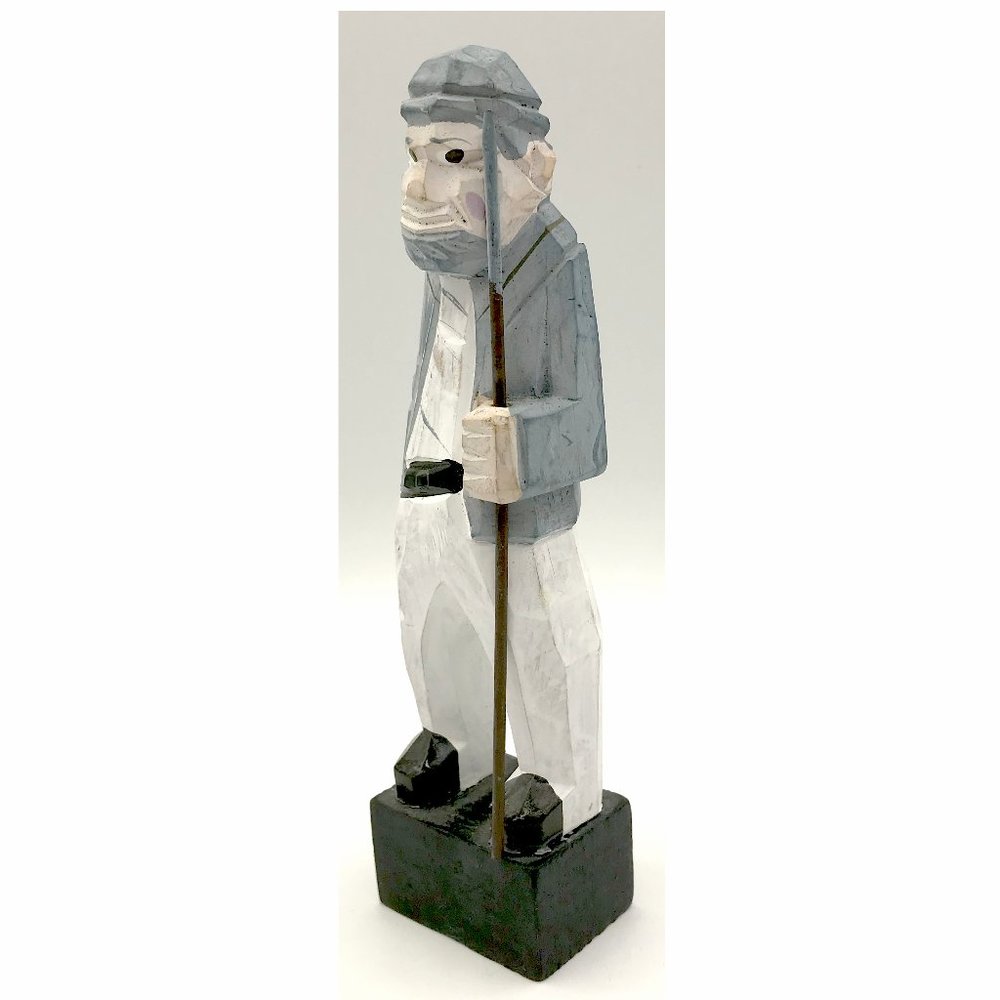 Folk Art Wood Carving of Whaler/Ahab/Sailor